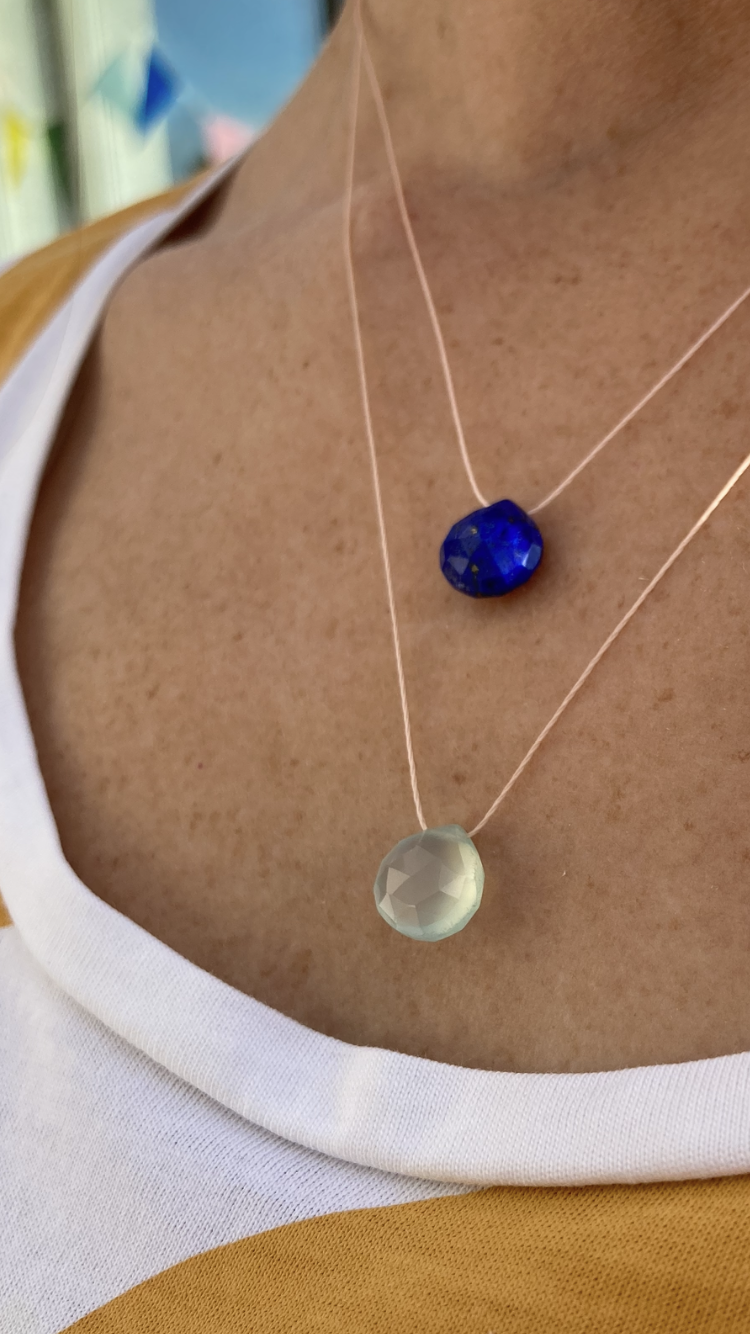 Delicate Cord Necklace - Lapis Lazuli