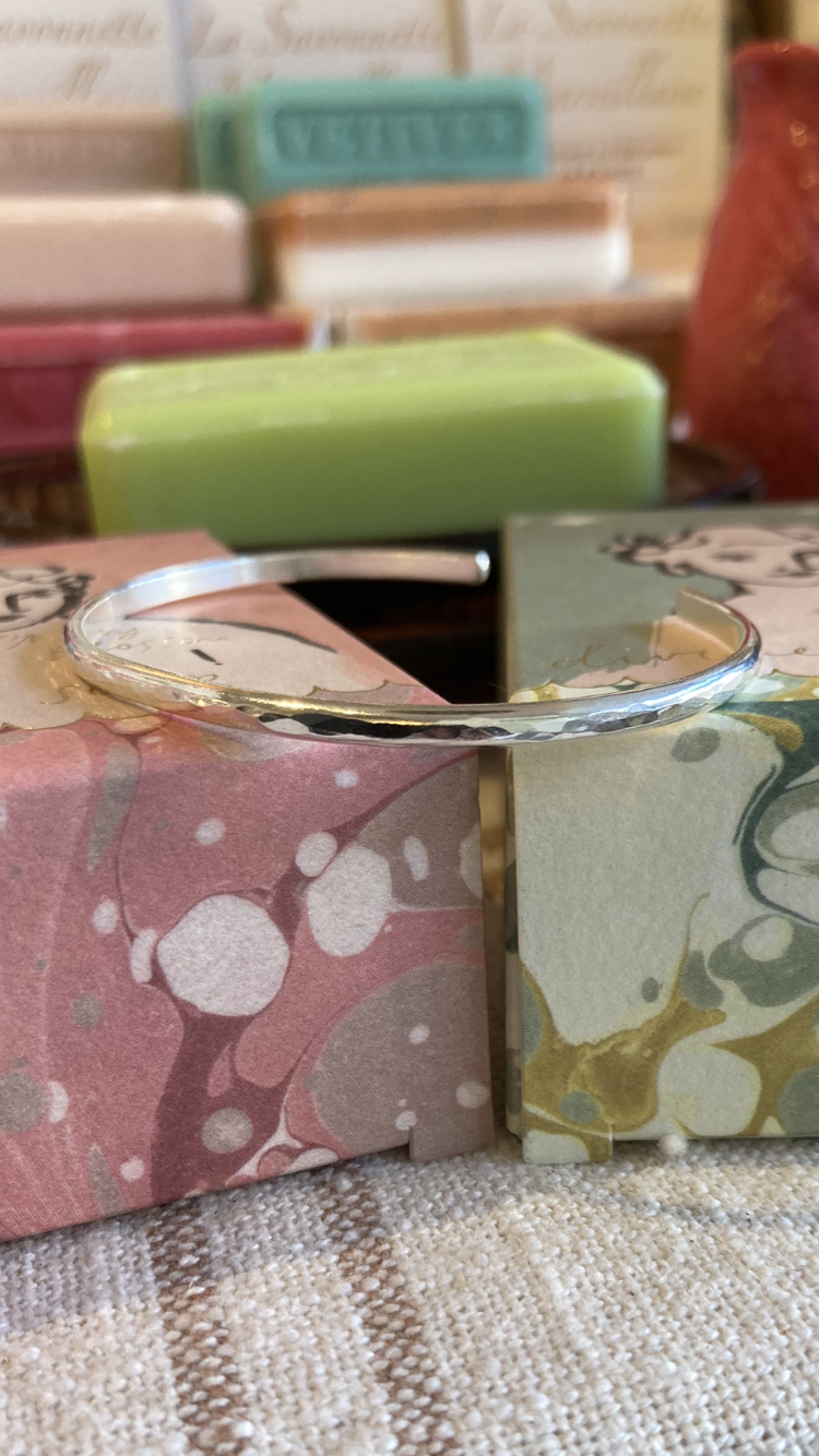 Slim Textured Cuff - Sterling Silver