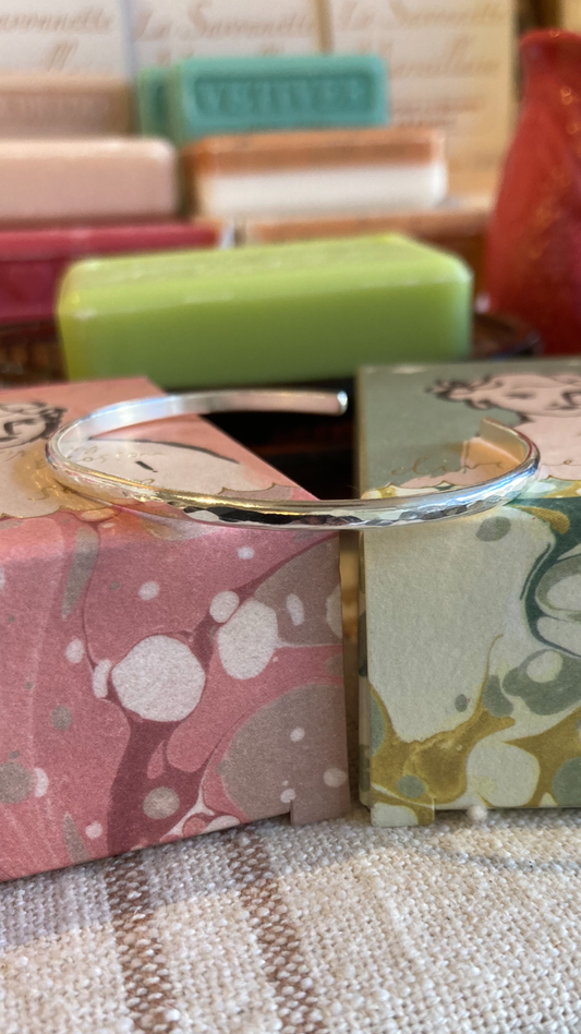 Slim Textured Cuff - Sterling Silver