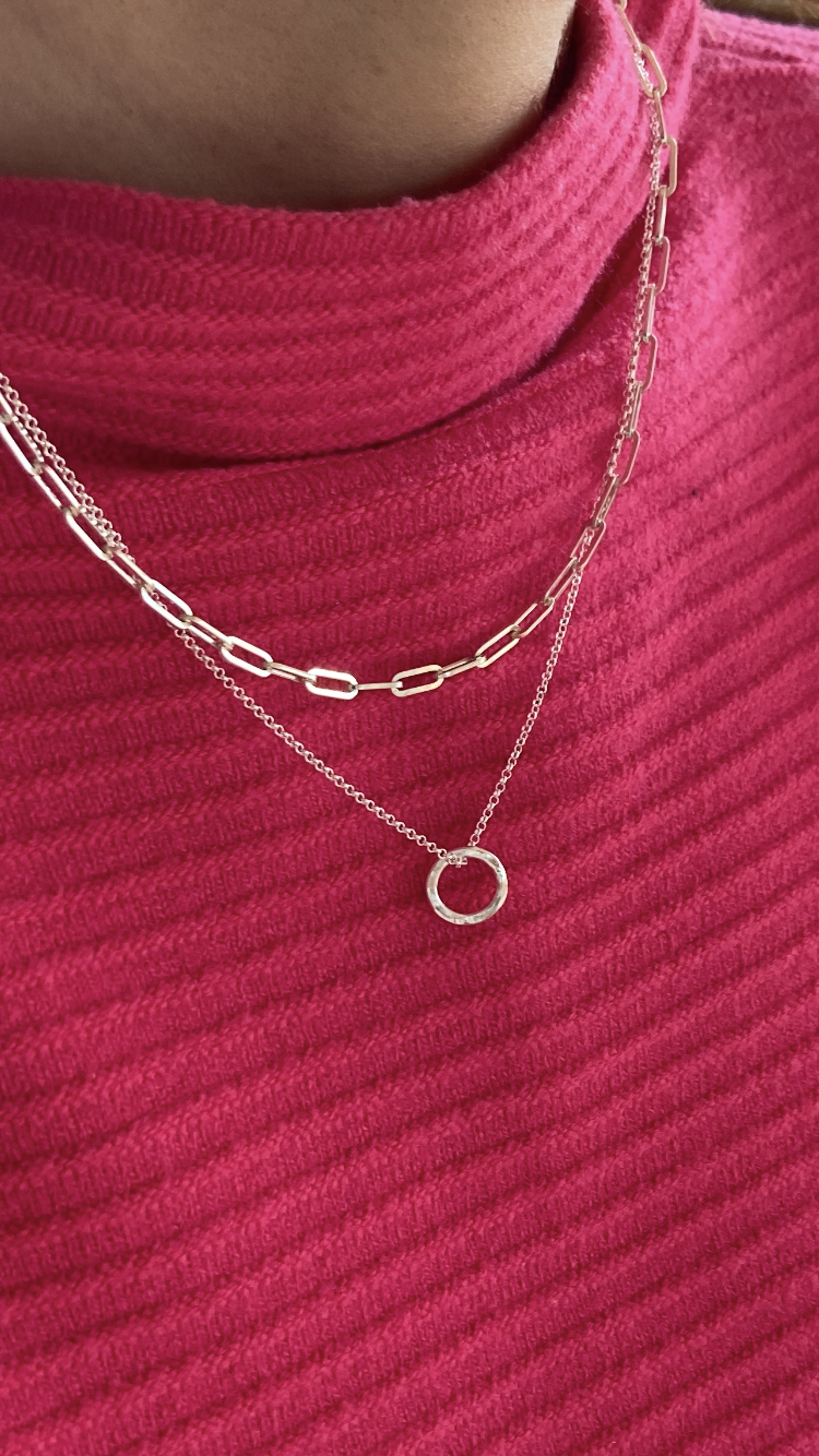 Silver Mini O Necklace