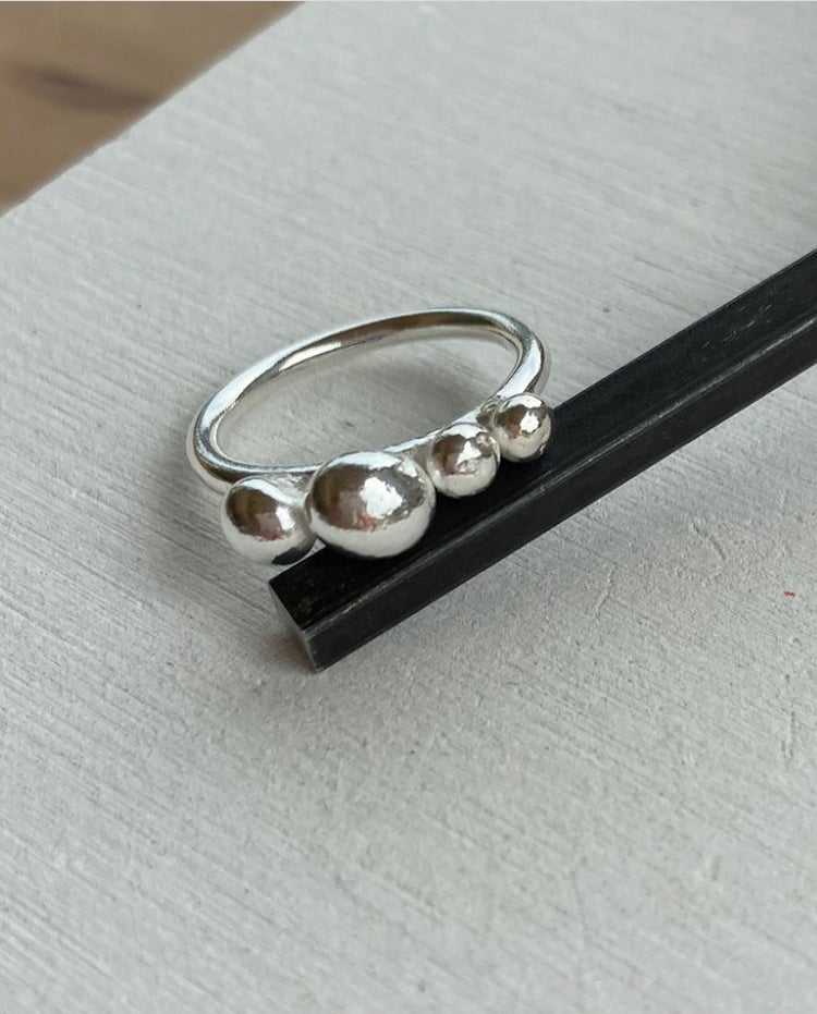 Silver on sale bubble ring