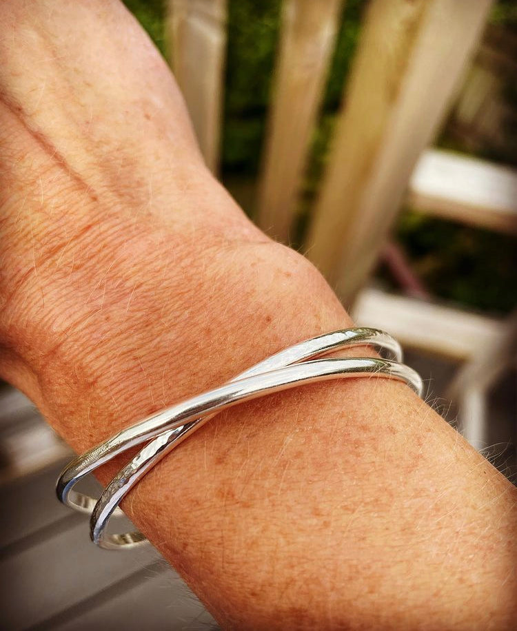 Interlocking Sterling Silver Bangles