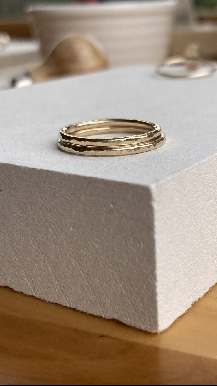 9 Carat Gold Stacking Rings - made to order