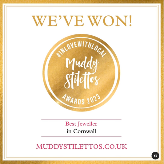 We've Won!  Muddy Stilettos - Best Jeweller in Cornwall!