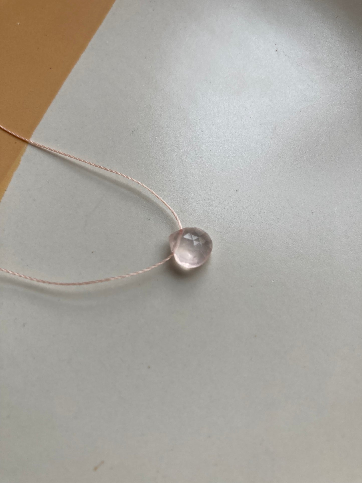 Delicate Cord Necklace - Rose Quartz