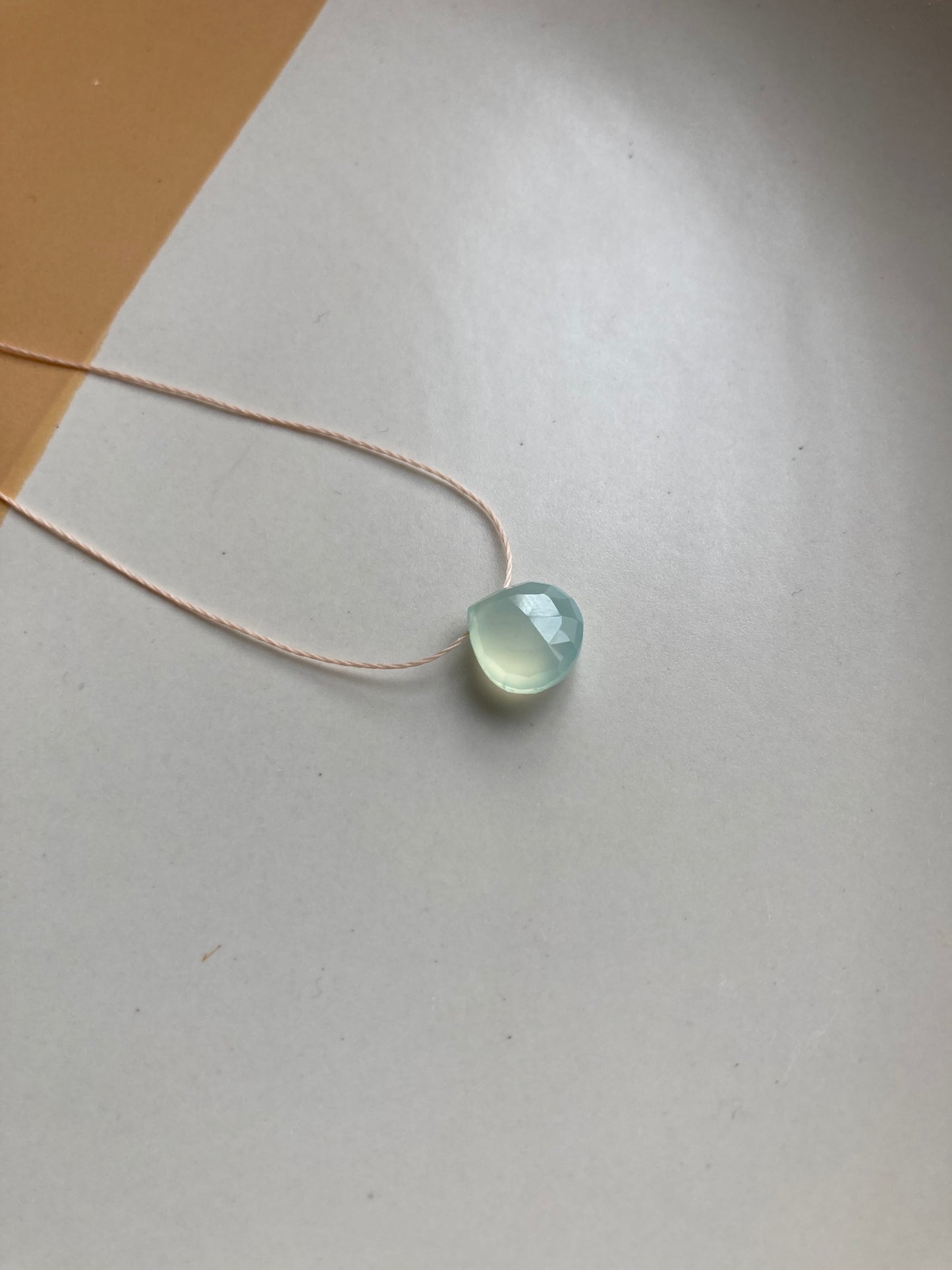 Delicate Cord Necklace - Aqua Blue Chalcedony