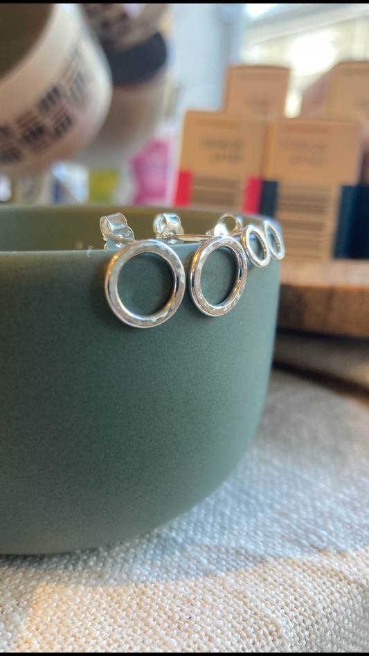 Silver O Earrings