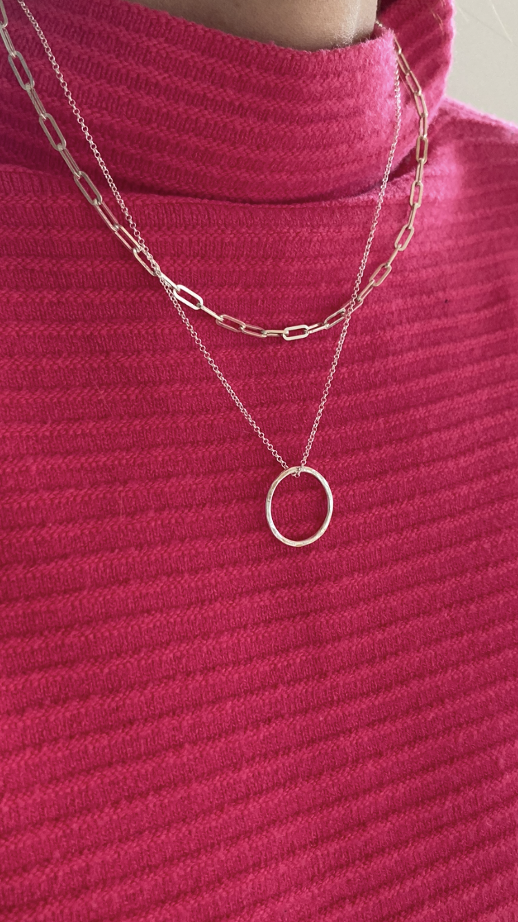 Silver O Necklace