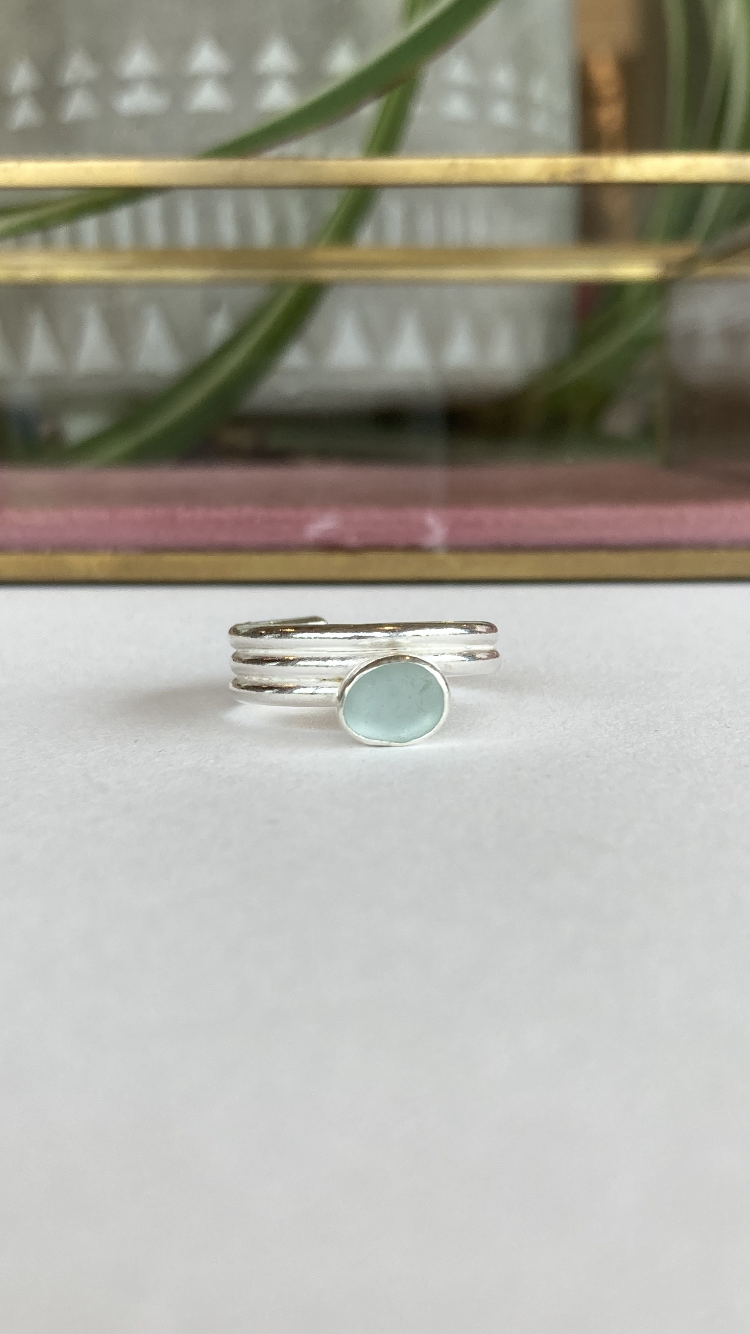 Sea Glass Coil Ring