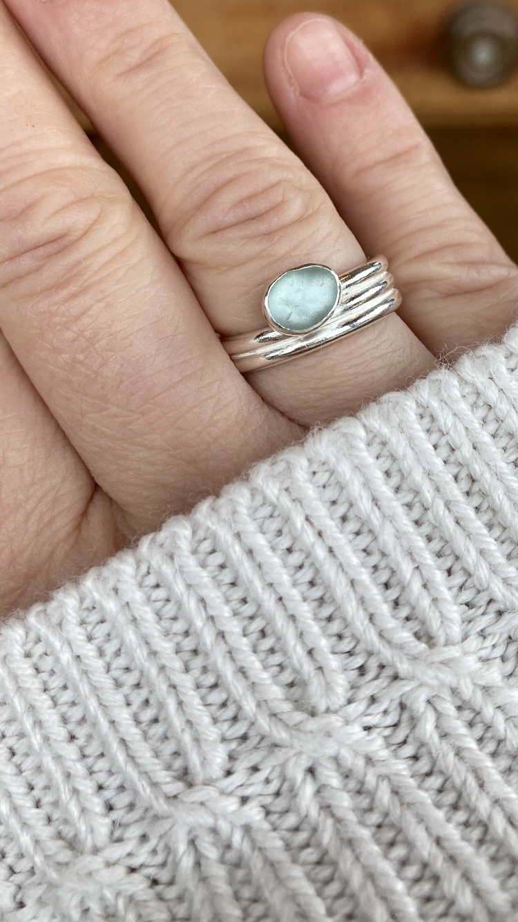 Sea Glass Coil Ring