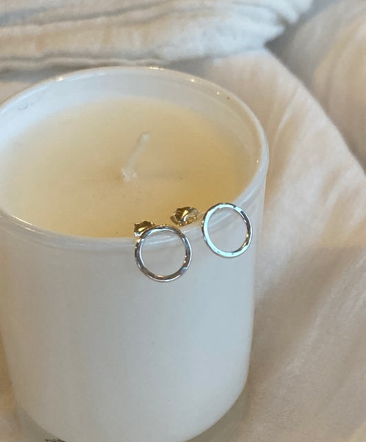 Silver Mini O Earrings