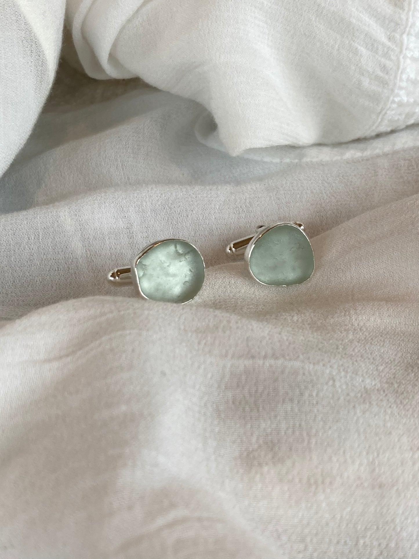 Sea Glass Cufflinks - Made to order