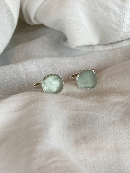 Sea Glass Cufflinks - Made to order