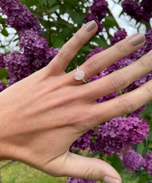 Rose Quartz Ring - Oval - Made to order