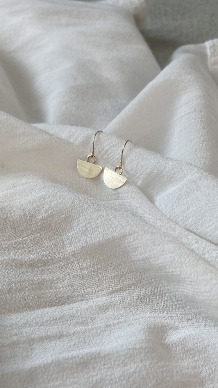 9 Carat Gold Half Moon Earrings