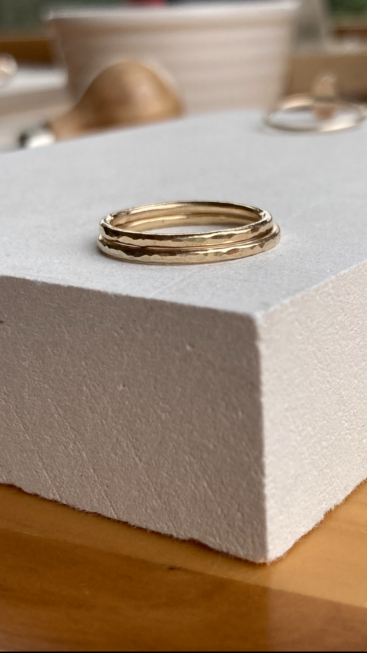 9 Carat Gold Stacking Rings - made to order