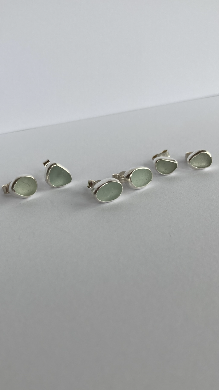 Sea Glass Studs - Made to order