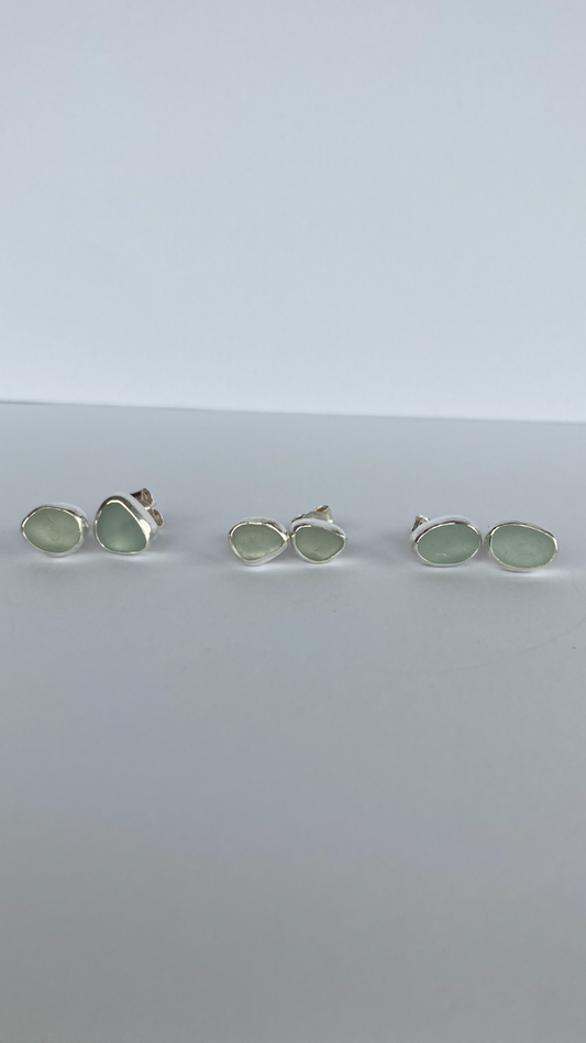 Sea Glass Studs - Made to order