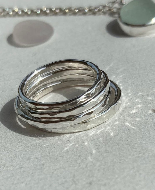 Silver Slim Stacking Rings