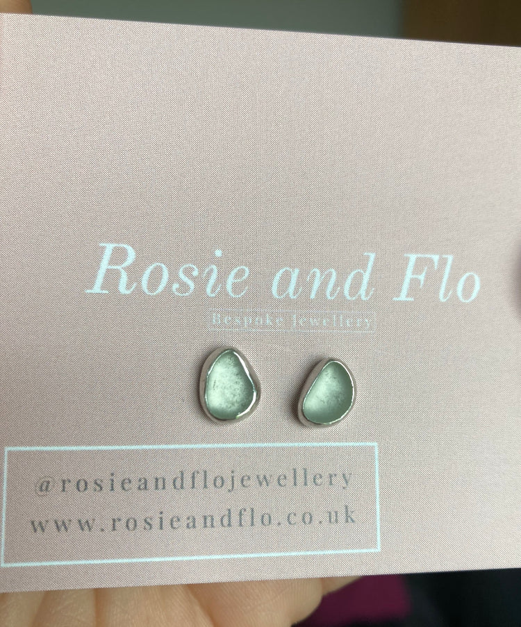 Sea Glass Studs - Made to order